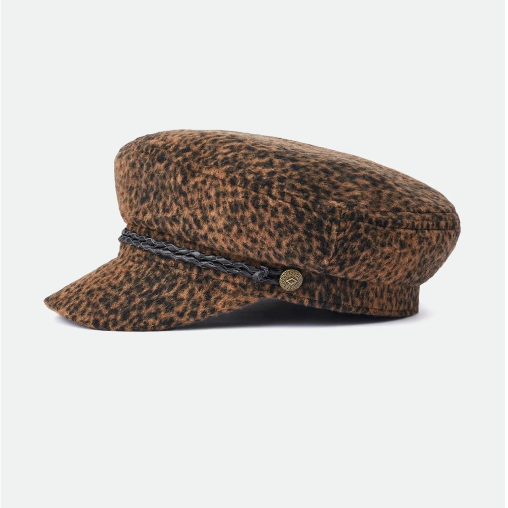 Brixton Leopard Print Cap with Royal Blue Interior